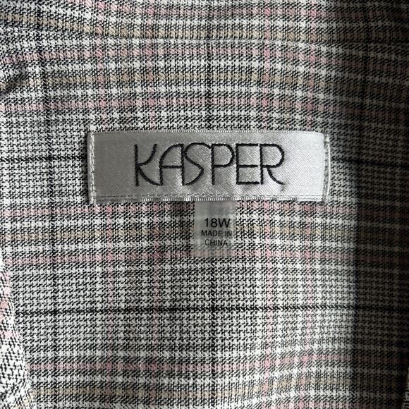 NWT Women’s Kasper Old Money Preppy Plaid Blazer Two Button Size 18W - Picture 8 of 10